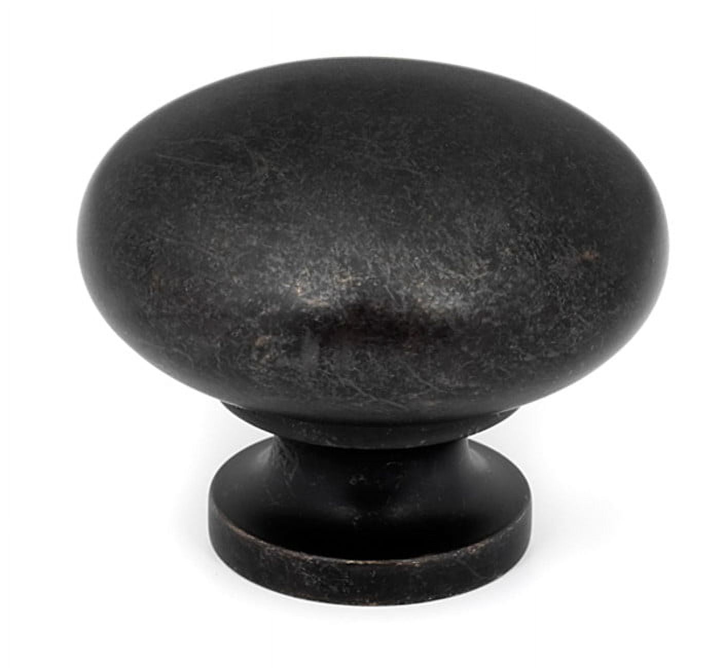 Barcelona Round Solid Brass Cabinet Knob in Dark Finish