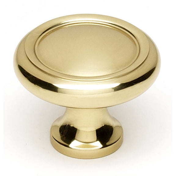 Alno A1151 Classic 1-1/4" Traditional Round Solid Brass Cabinet Knob / Drawer Knob - Brass