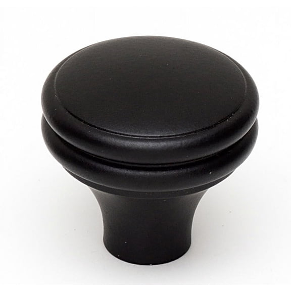 Traditional 1.25" Round Knob, Matte Black