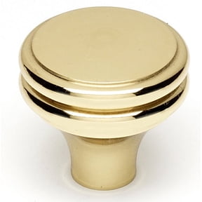 Alno A1154-PB/NL Knobs 1-1/4" Ringed Round Solid Brass Cabinet Knob / Drawer Knob - Brass