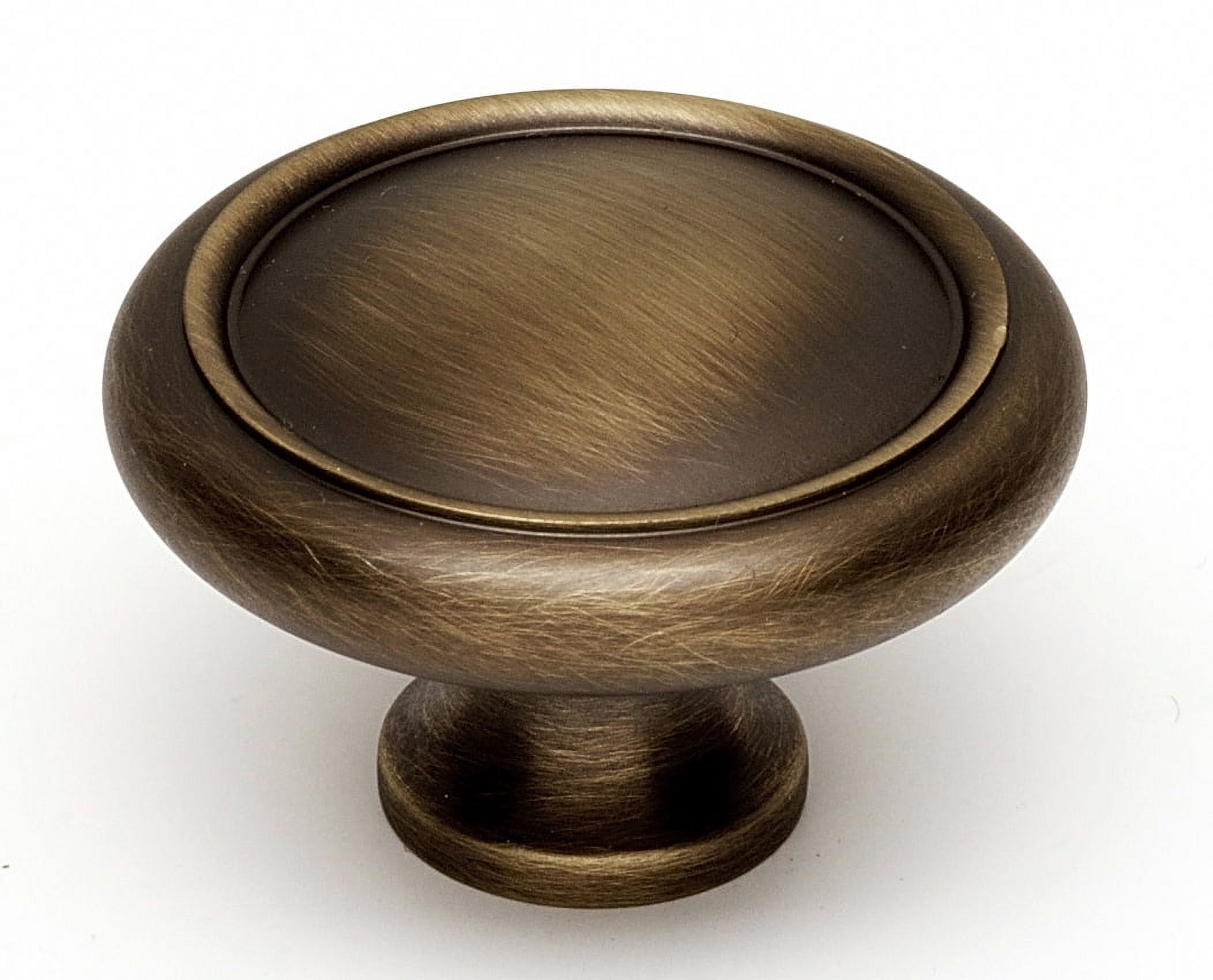 Traditional Round Knob, Antique English Matte, 1.13" H x 1.75" W x 0.81" D