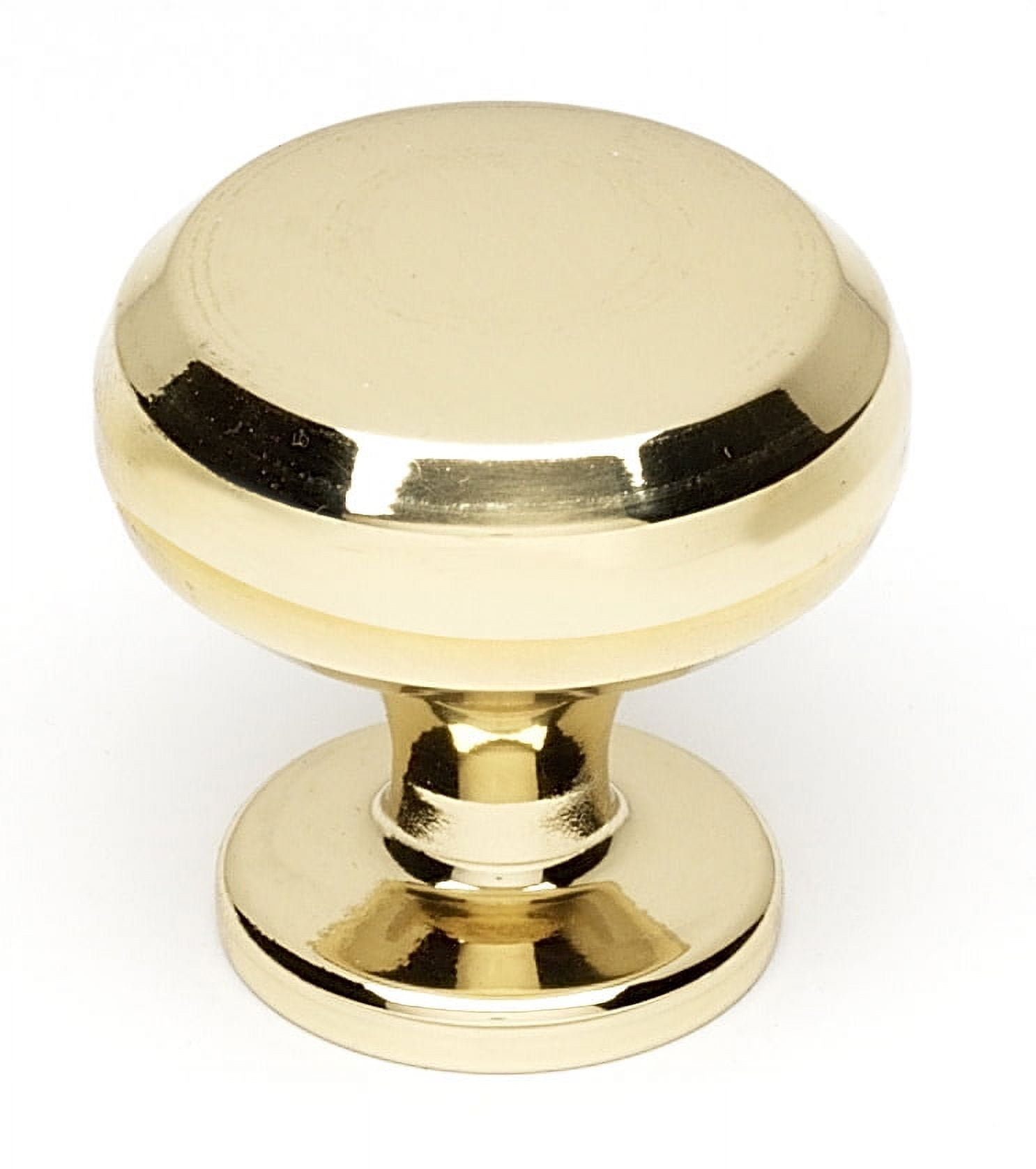 Polished Brass Round Mushroom Cabinet Knob with Mounting Hardware