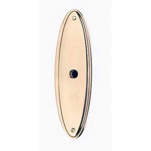 Alno A1225-3-PB/NL Traditional 3" Long Solid Brass Oval Cabinet Knob Backplate - Brass