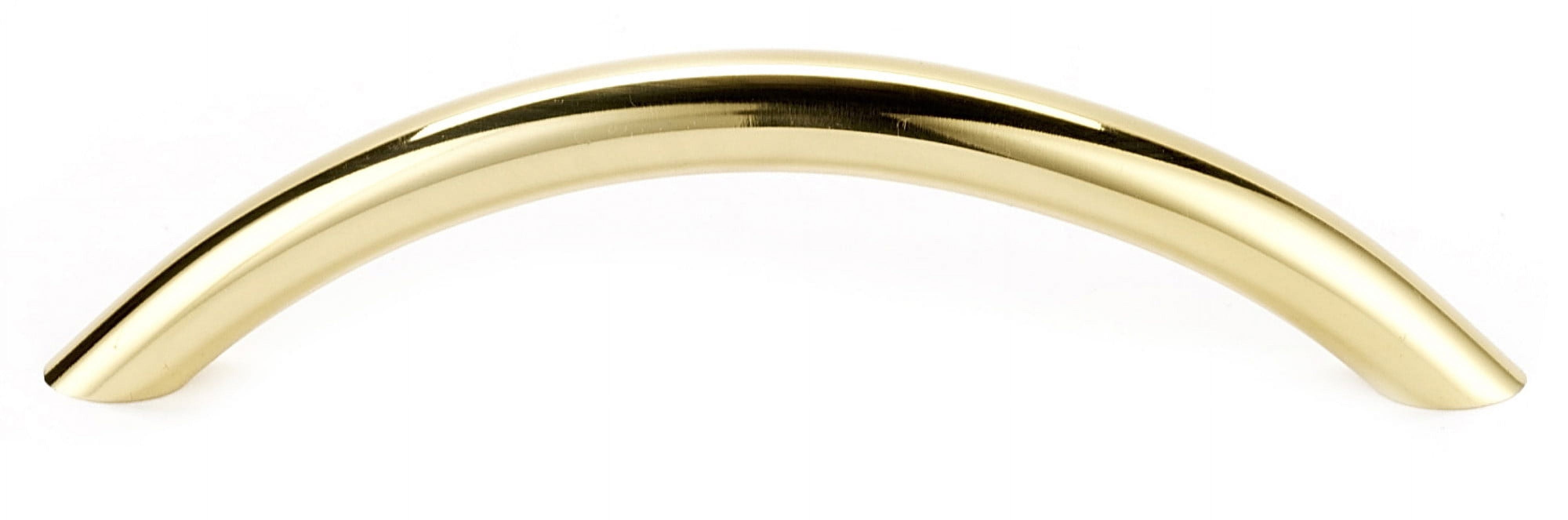 Alno A1239-PB/NL Pulls 3-3/4" Center To Center Sleek Arch Bow Solid Brass Cabinet Handle /