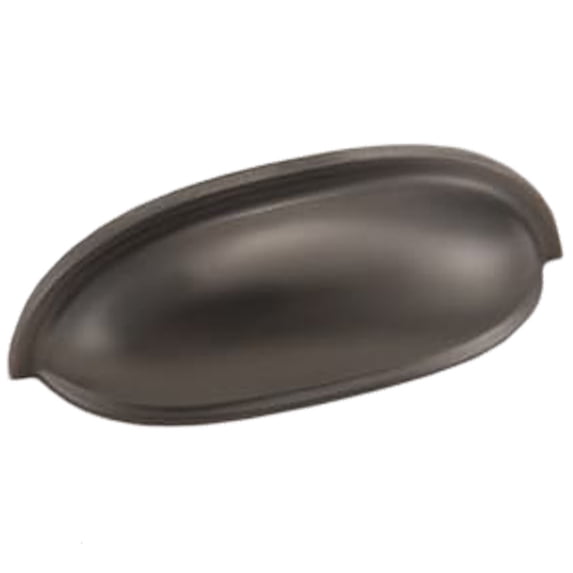 Alno A1262-BRZ Rustic 3" Center To Center Solid Brass Smooth Shell Cabinet Cup Pull /