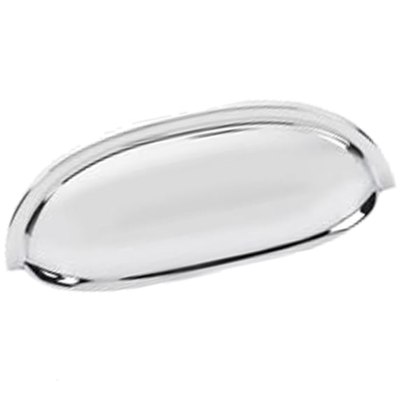 Alno A1262-PC Rustic 3" Center To Center Solid Brass Smooth Shell Cabinet Cup Pull /