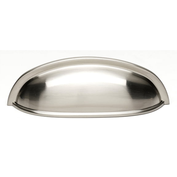 Contemporary 3" Center Cup/Bin Pull, Satin Nickel