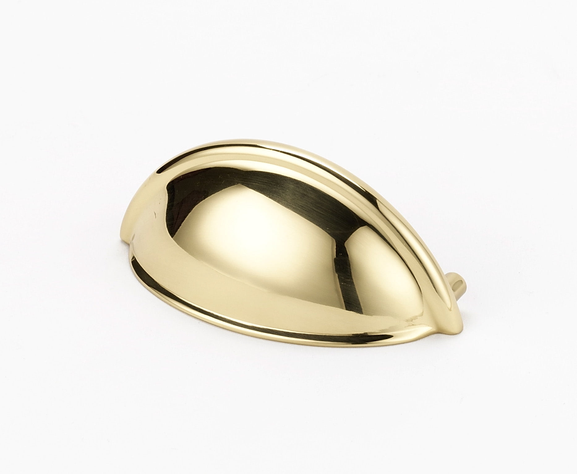 Alno A1350-PB/NL Pulls 3" Center To Center Smooth Classic Shell Solid Brass Cabinet Cup