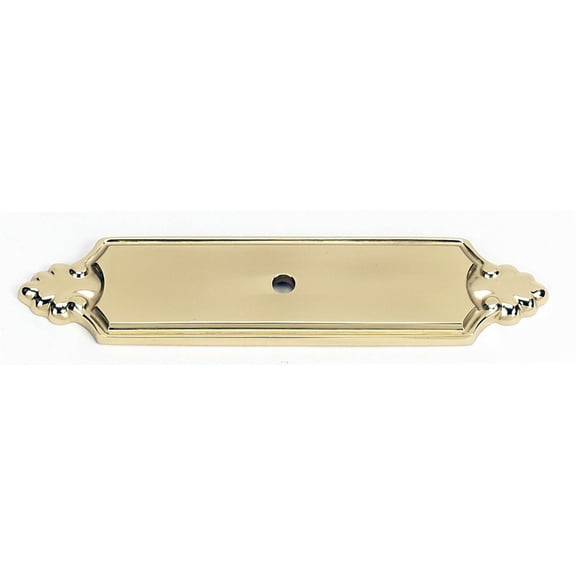 Alno A1454 Bella 4-1/4" Traditional Solid Brass Cabinet Knob Backplate - Brass