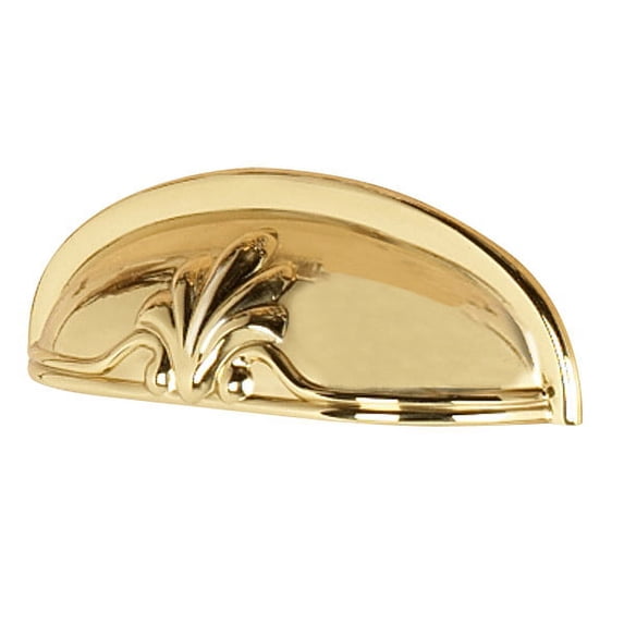 Bella Cup/Bin Pull, Polished Brass