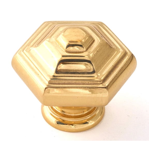 Alno A1530-PB Geometric 1-1/4" Cabinet Knob Polished Brass