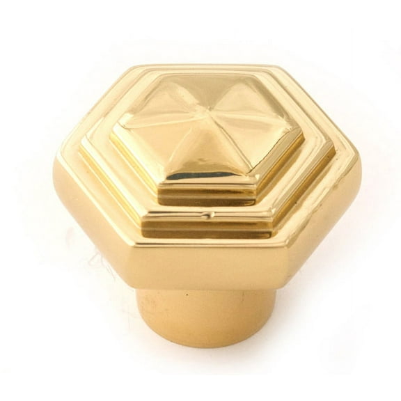 Alno A1535-PB Geometric 1-1/4" Cabinet Knob Polished Brass