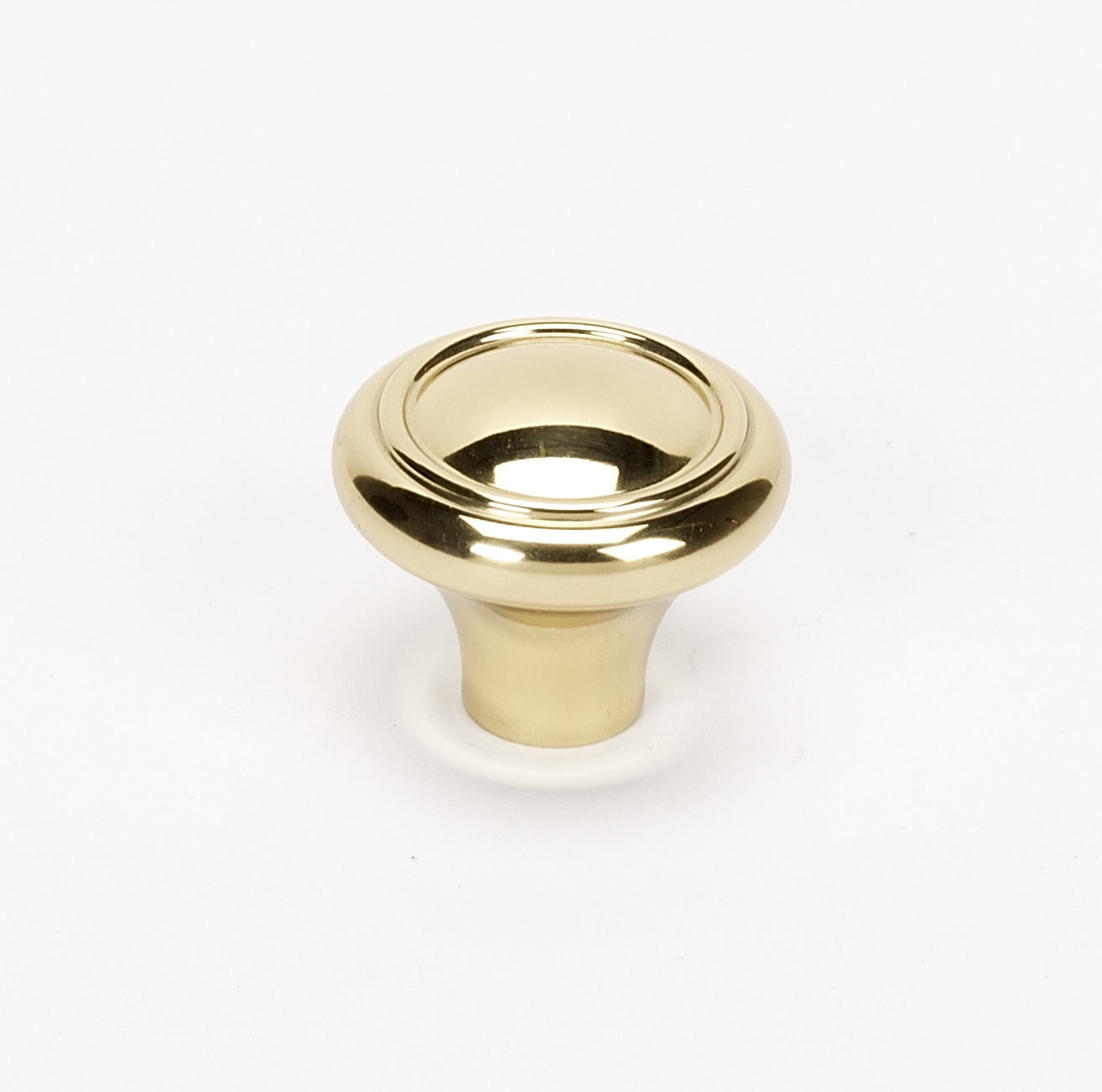 Alno A1561-PB/NL Classic Traditional 1-1/4" Round Ridged Mushroom Solid Brass Cabinet Knob