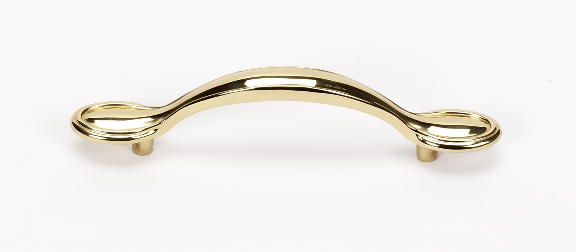 Alno A1567-35-PB/NL Classic Traditional 3-1/2" Center To Center Arch Bow Solid Brass