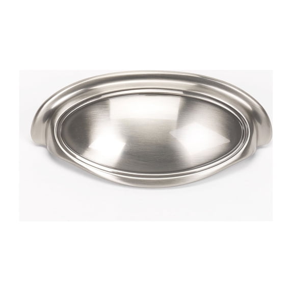 Classic Traditional 3 1/2" Center Cup/Bin Pull, Satin Nickel