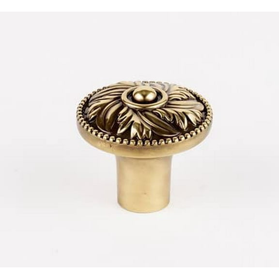 Alno A235-14 Hickory 1-1/4" Decorative Embossed Mushroom Solid Brass Cabinet Knob / Drawer