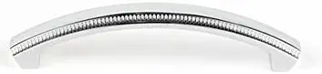 Alno A240-4-PB/NL Regal 4" Center To Center Solid Brass Ridged Arch Bow Cabinet Handle /
