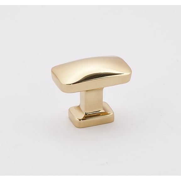 Alno A252-14 Cloud 1-1/4" Rectangular Modern Convex Solid Brass Cabinet Knob / Drawer Knob