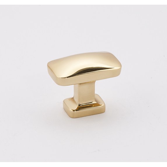 Alno A252-14-PB/NL Cloud 1-1/4" Rectangular Modern Convex Solid Brass Cabinet Knob /