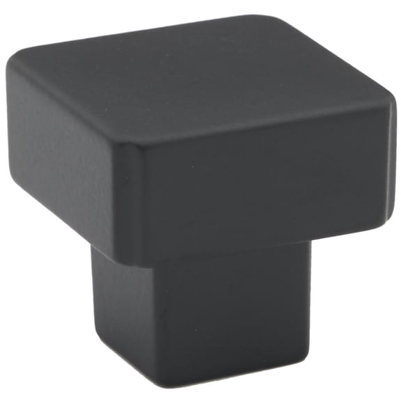 Alno A2855-MB Quadrato 1-1/4" Smooth Square Cabinet Knob / Drawer Knob - Black