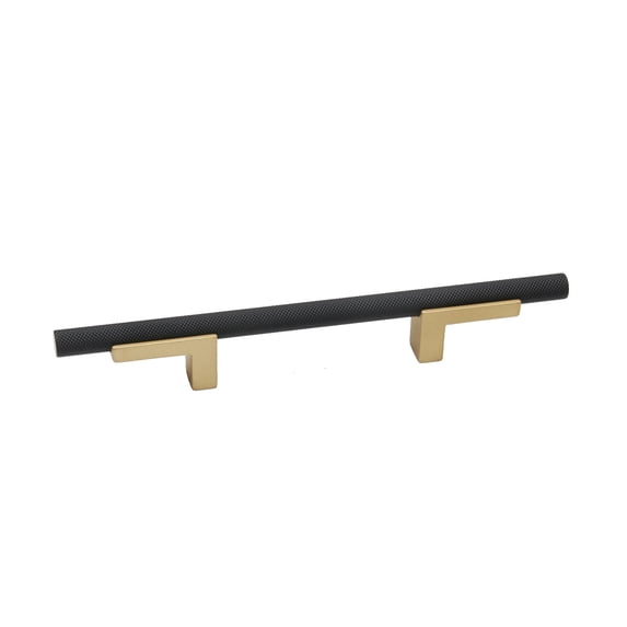 Alno A2903-4-CHP/MB Vita Bella 4" Center To Center Modern Knurled Cabinet Bar Handle /