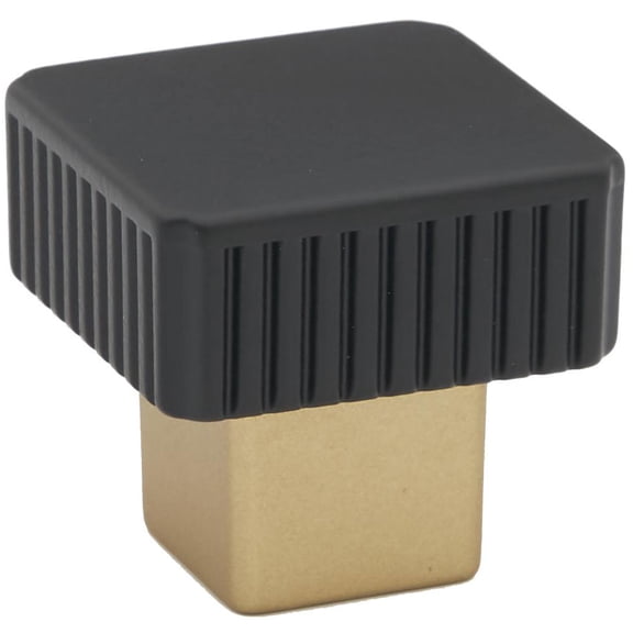 Alno A2955-CHP/MB Quadrato 1-1/4" Grooved Square Cabinet Knob / Drawer Knob - Champagne /
