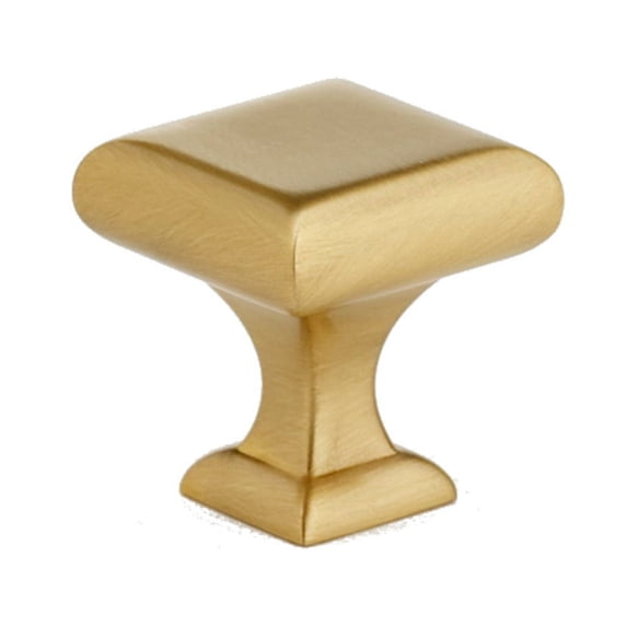 Alno A310-1-SB Manhattan 1" Smooth Square Solid Brass Cabinet Knob / Drawer Knob - Brass