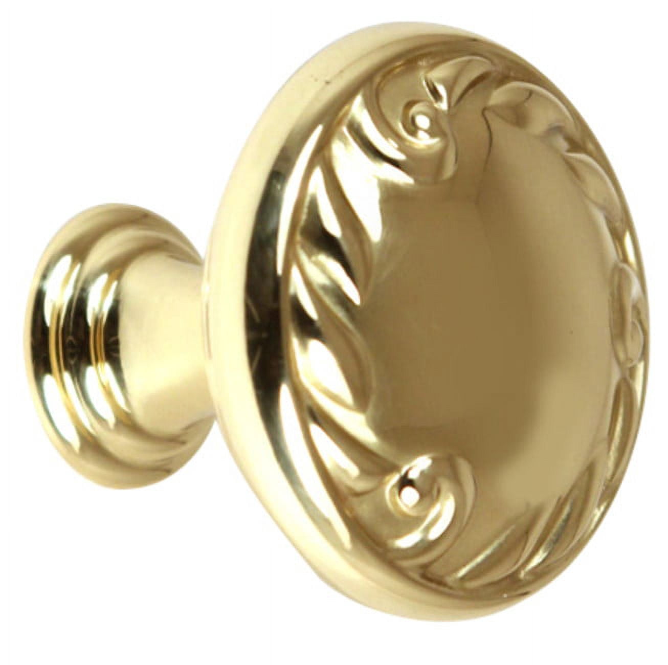 Alno A3650-14-PB Ornate 1-1/4 Inch Cabinet Knob Polished Brass