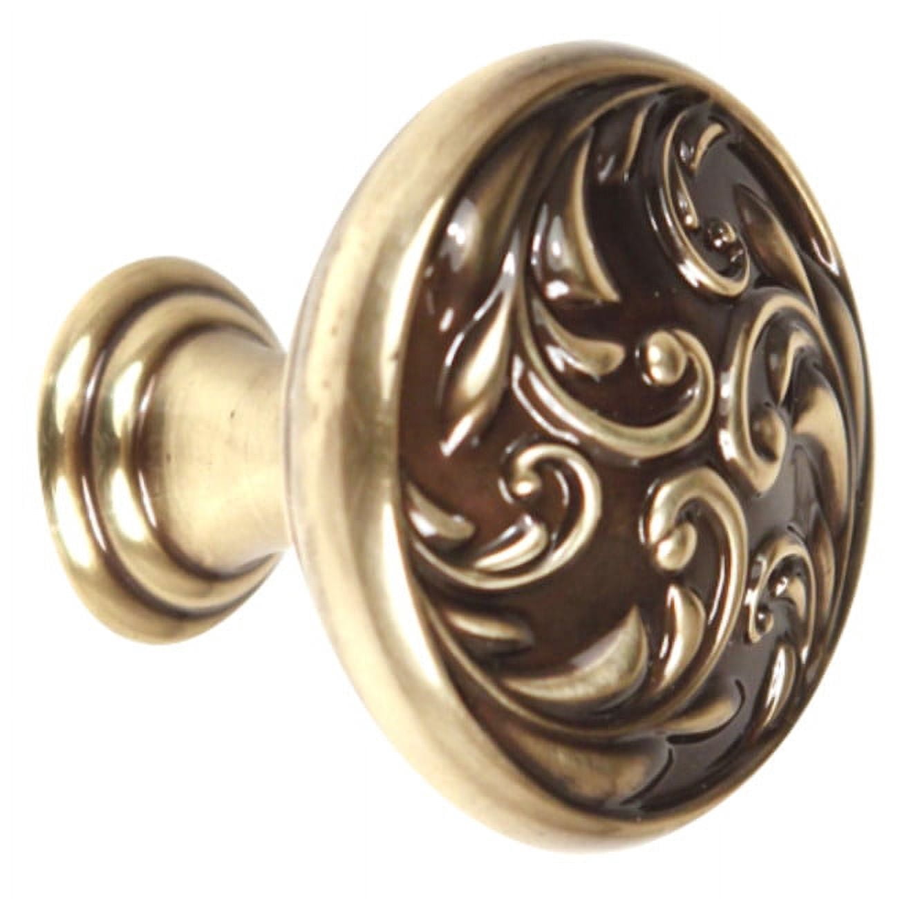 Alno A3651-14-PA Ornate 1-1/4 Inch Cabinet Knob Polished Antique