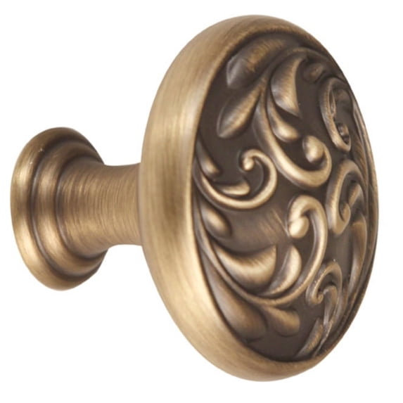 Alno A3651-14-AEM Ornate 1-1/4 Inch Cabinet Knob Antique English Matte
