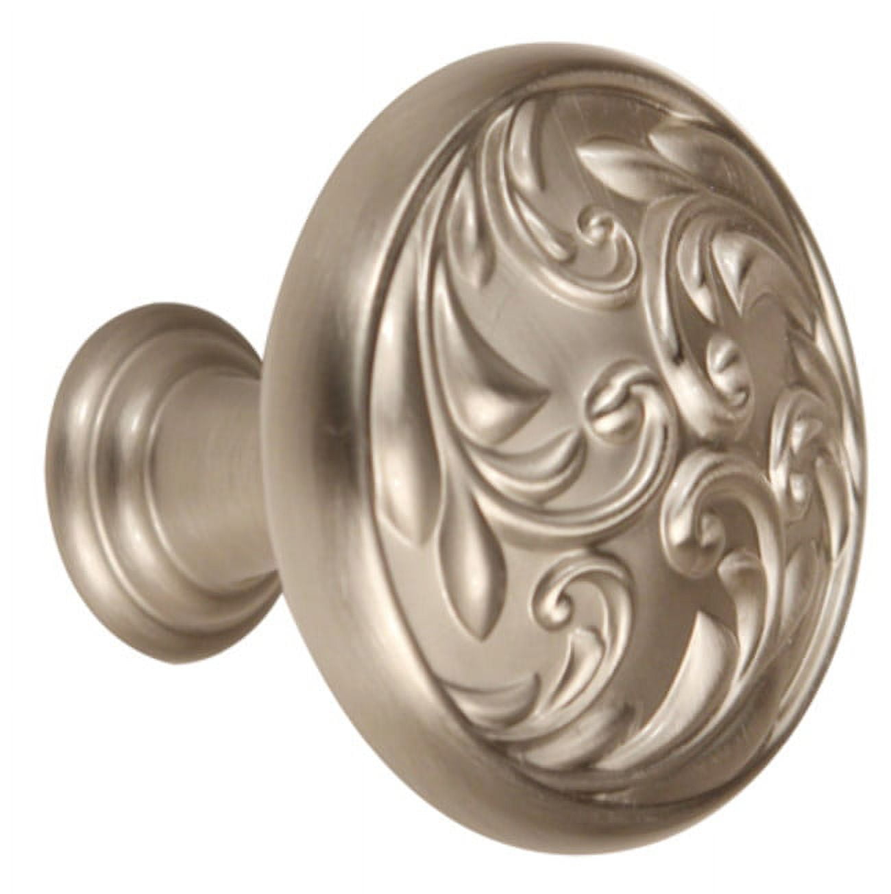 Alno A3651-14-SN Ornate 1-1/4 Inch Cabinet Knob Satin Nickel