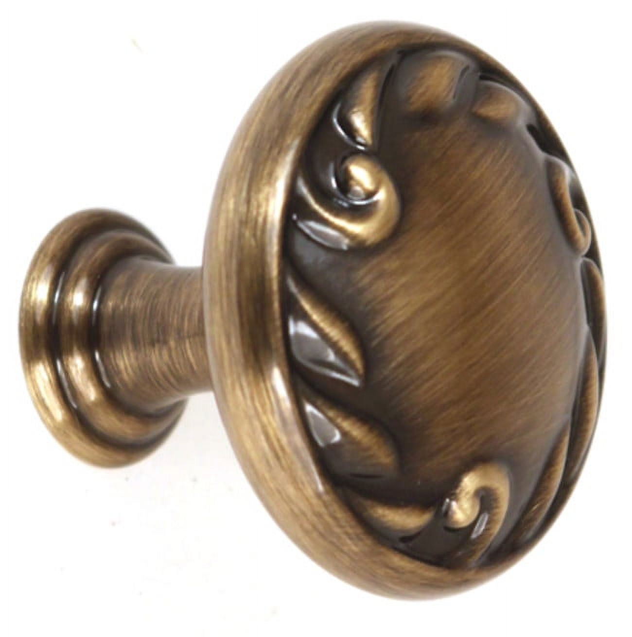 Ornate Round Knob, Antique English, 1.5" H x 1.5" W x 1.25" D