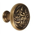 thumbnail image 1 of Ornate Round Knob, Antique English Matte, 1.5" H x 1.5" W x 1.25" D, 1 of 2