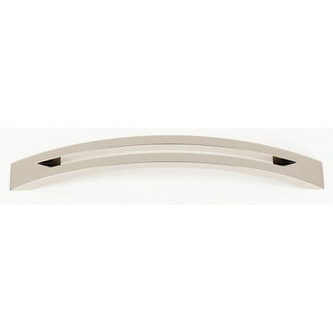 Alno A422-6 Modern Slit Top 6" Center To Center Arch Bow Solid Brass Cabinet Handle /