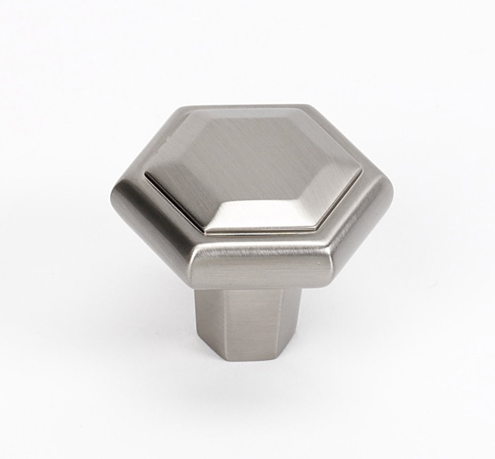 Alno A423-SN Nicole Cabinet Hexagon Knob Satin Nickel