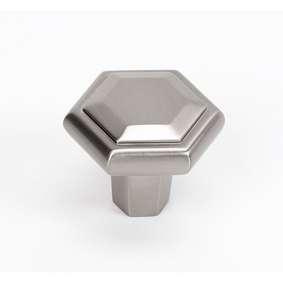 Alno A423-SN Nicole Cabinet Hexagon Knob Satin Nickel