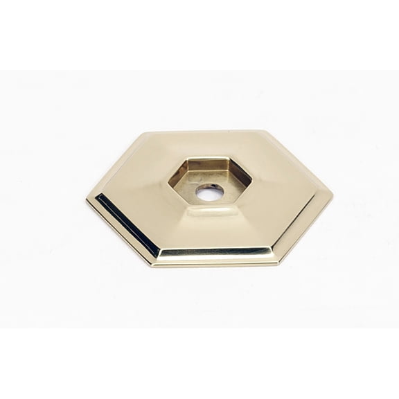 Alno A426 Nicole 1-1/2" Geometric Solid Brass 6 Side Cabinet Knob Backplate - Brass