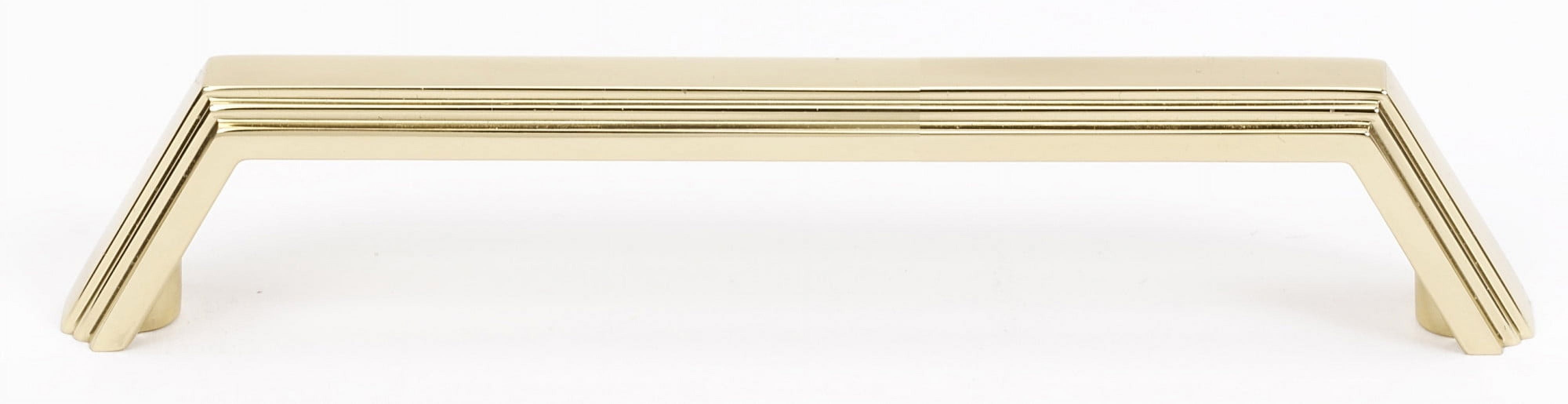 Alno A427-4-PB/NL Nicole 4" Center To Center Modern Angled Ridged Solid Brass Cabinet