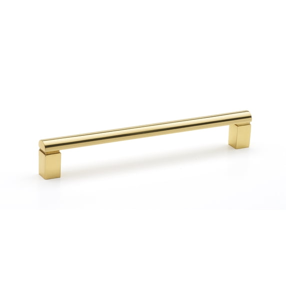 Alno A430-6-PB/NL Vogue 6" Center To Center Modern Solid Brass Cabinet Handle / Drawer