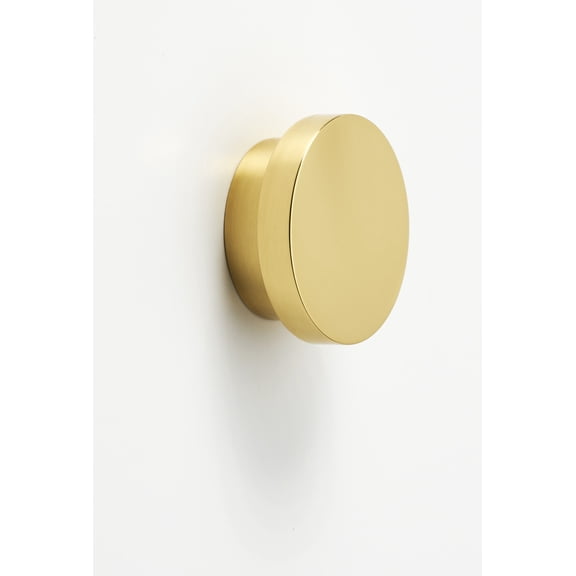 Alno A450-45-PB/NL Redondo 1-3/4" Round Flat Disc Modern Mushroom Solid Brass Cabinet Knob