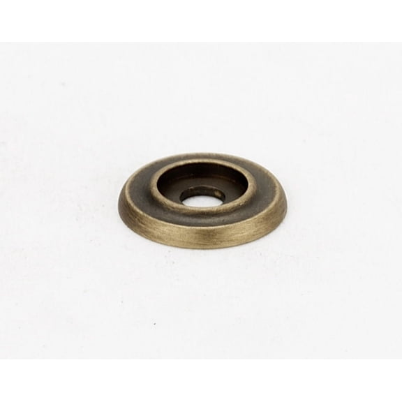 Alno A615-1-AEM Traditional 1" Round Solid Brass Cabinet Knob Backplate - Antique English