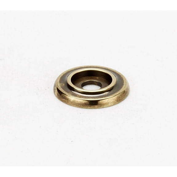 Alno A615-1-PA Traditional 1" Round Solid Brass Cabinet Knob Backplate - Polished Antique