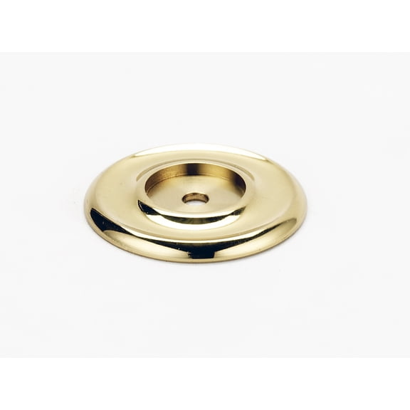 Alno A615-14-PB/NL Traditional 1-1/4" Round Solid Brass Cabinet Knob Backplate - Brass