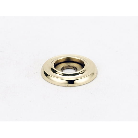 Alno A615-34-PB/NL Traditional 3/4" Round Solid Brass Ring Cabinet Knob Backplate - Brass