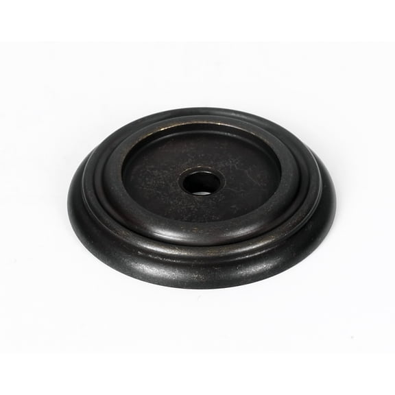 Alno A616-14 Charlie's 1-1/4" Round Solid Brass Cabinet Knob Backplate - Barcelona