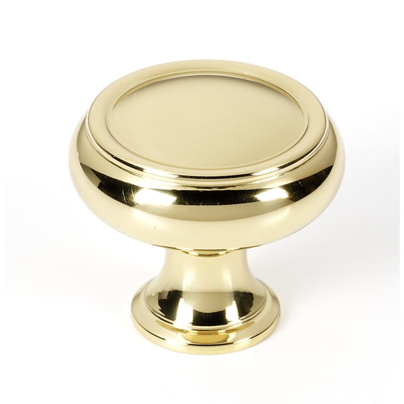 Alno A626-38-PB/NL Charlies 1-1/2" Ringed Round Mushroom Solid Forged Brass Cabinet Knob -