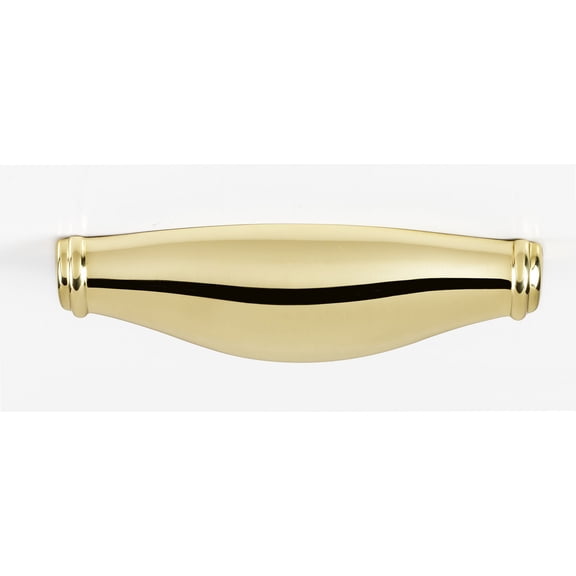 Alno A626-4-PB Charlie's 4" Center To Center Contemporary Solid Brass Cabinet Cup Pull /