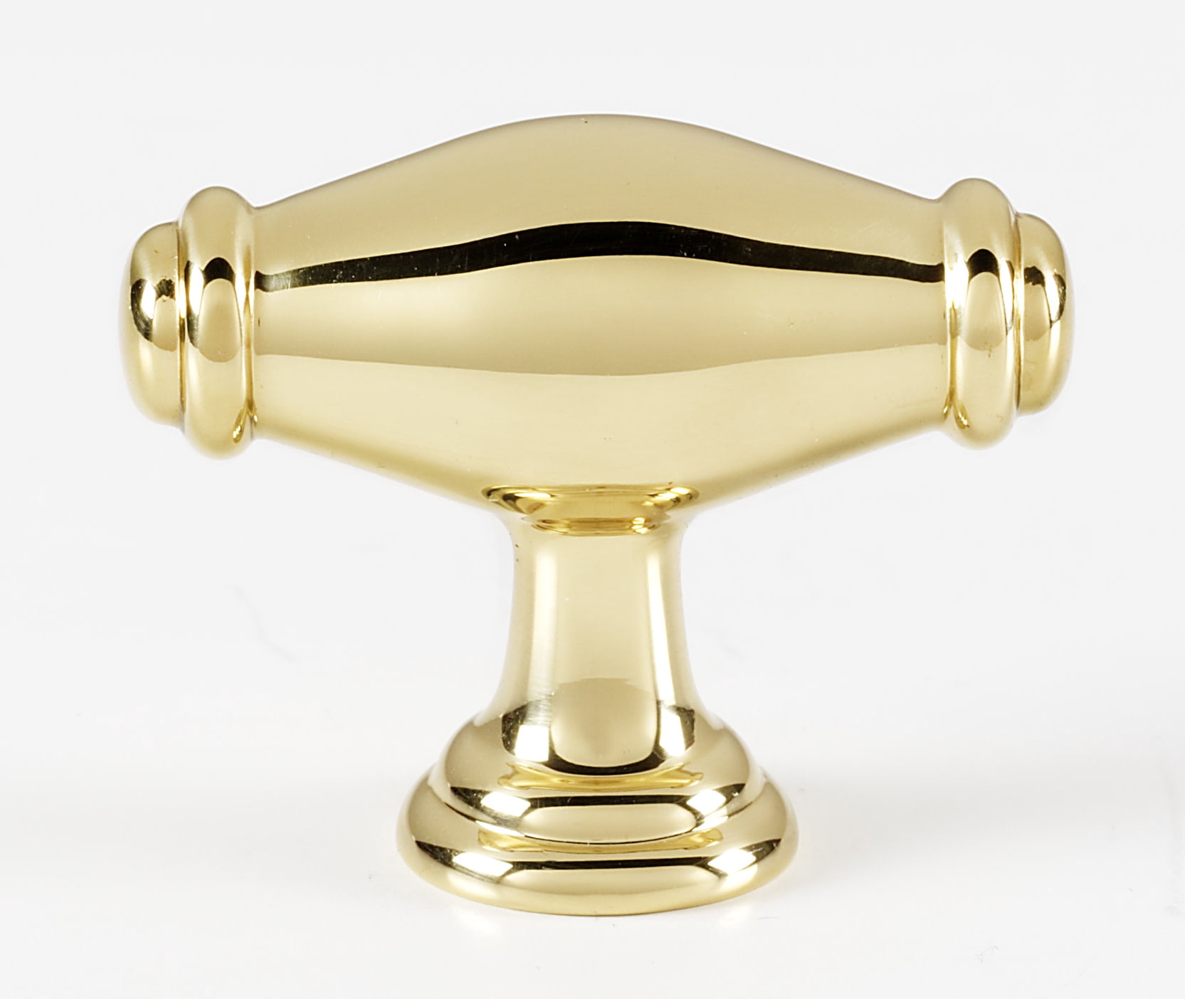 Alno A626-PB/NL Charlies 1-3/4" Solid Brass "T" Bar Football Cabinet Knob / Drawer Knob -