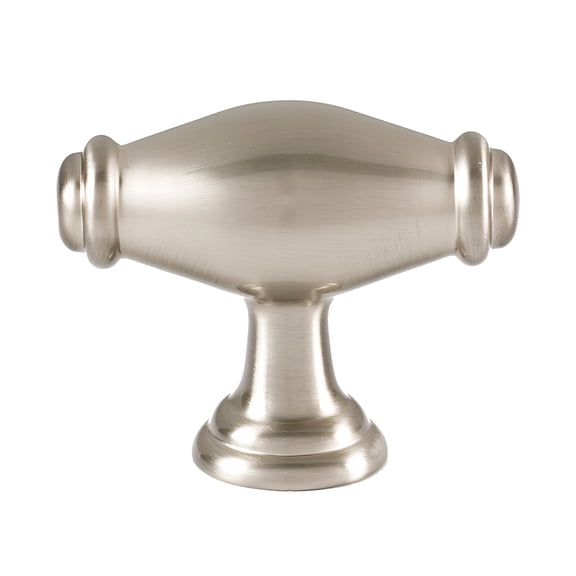 Alno A626-SN Charlies 1-3/4" Solid Brass "T" Bar Football Cabinet Knob / Drawer Knob -