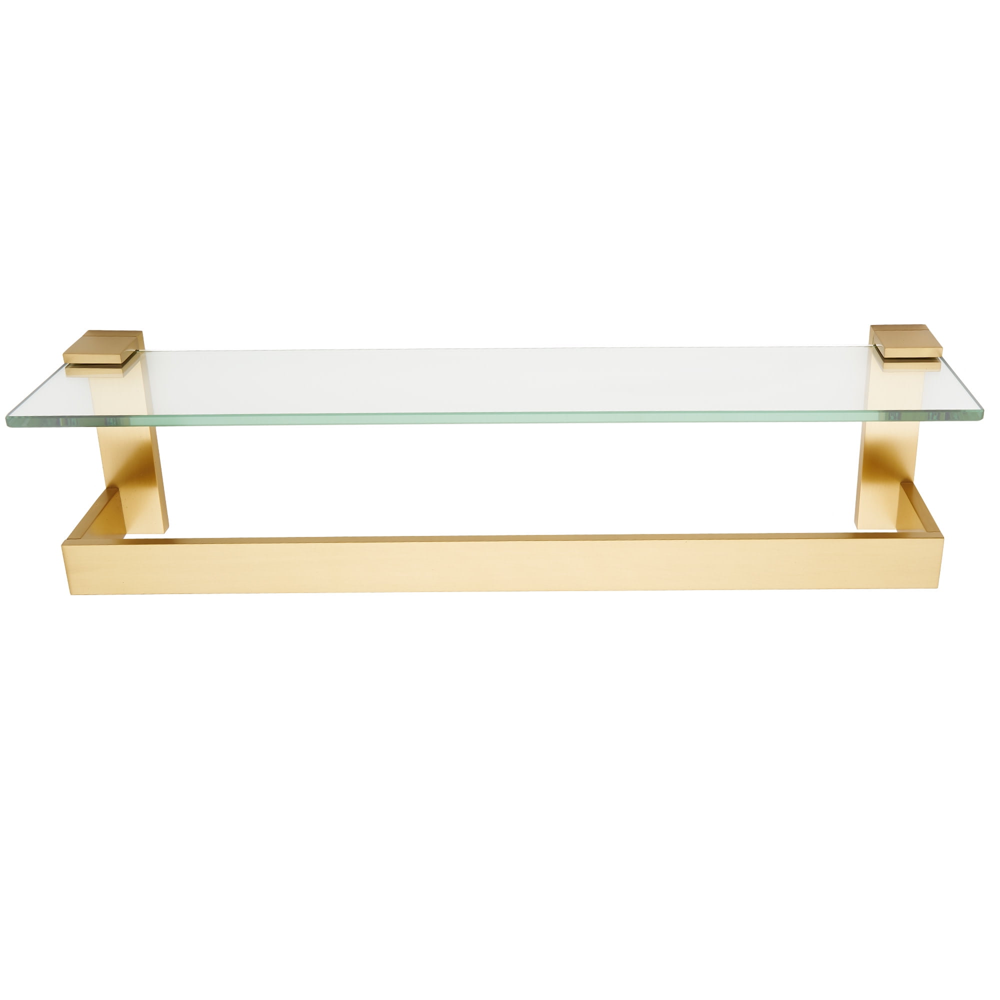 Elegant 24'' Satin Brass and Glass Linear Towel Bar